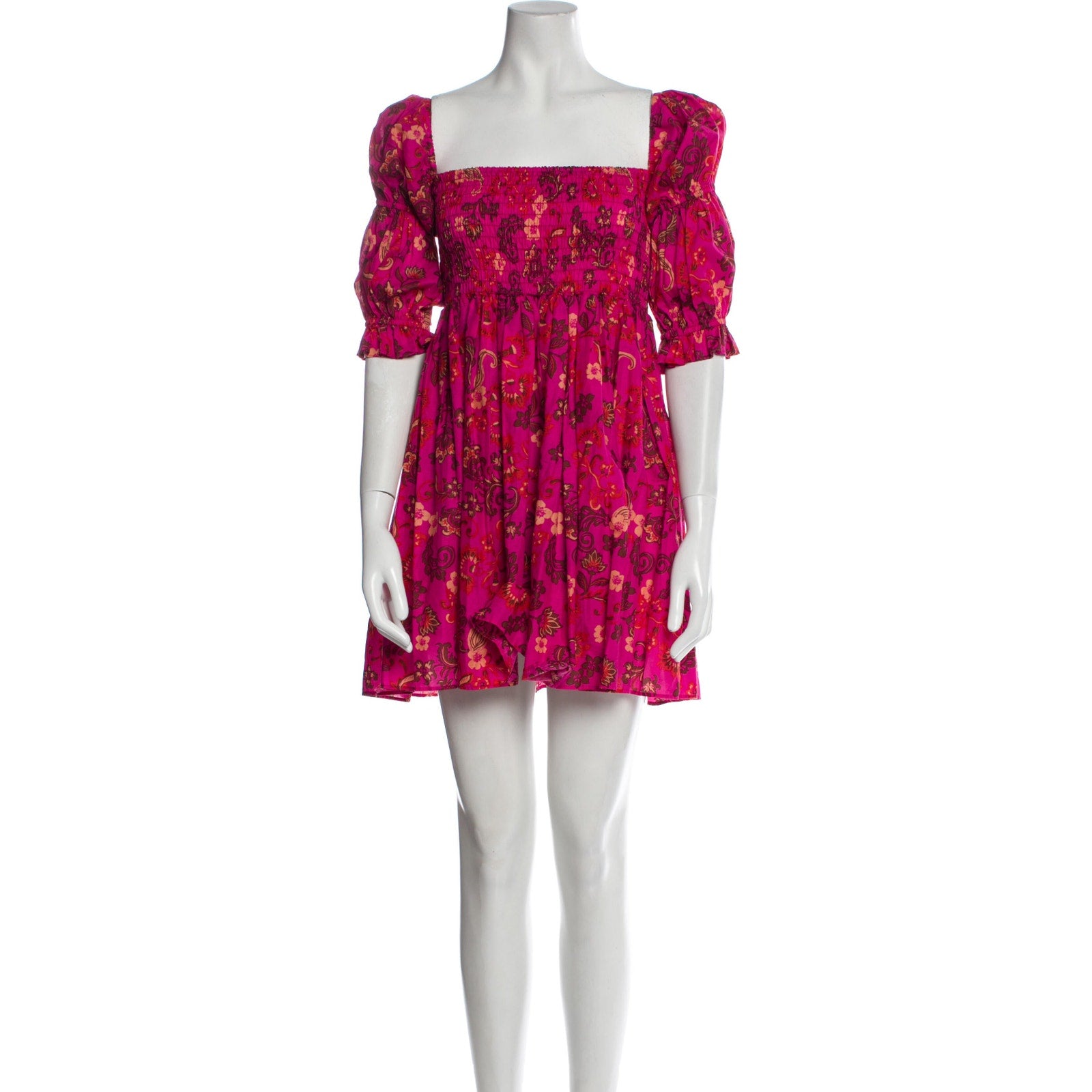 Misa Los Angeles Pinnk Floral Print Three Quarter Sleeve Mini Dress Size M
