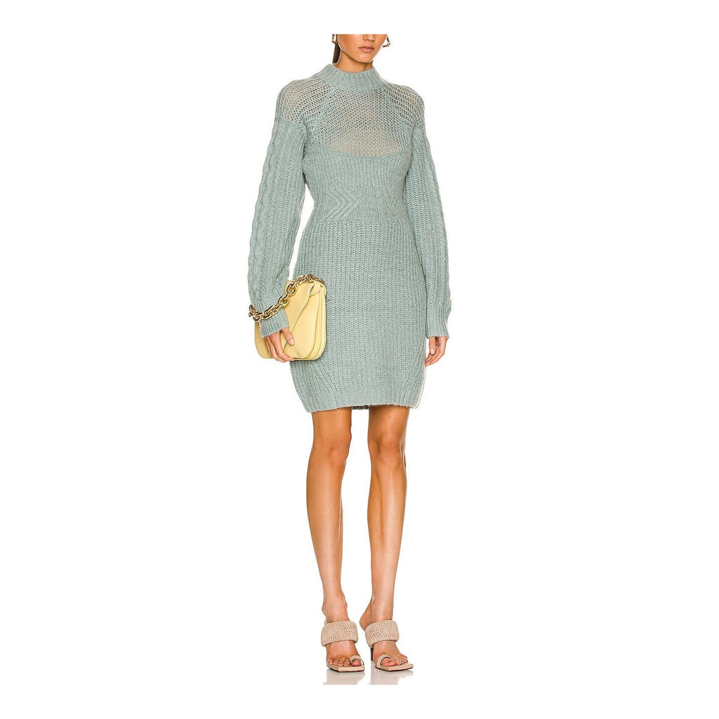 Nicholas 'Brooklyn' Green Mockneck Cable Knit Dress Size S - NWT