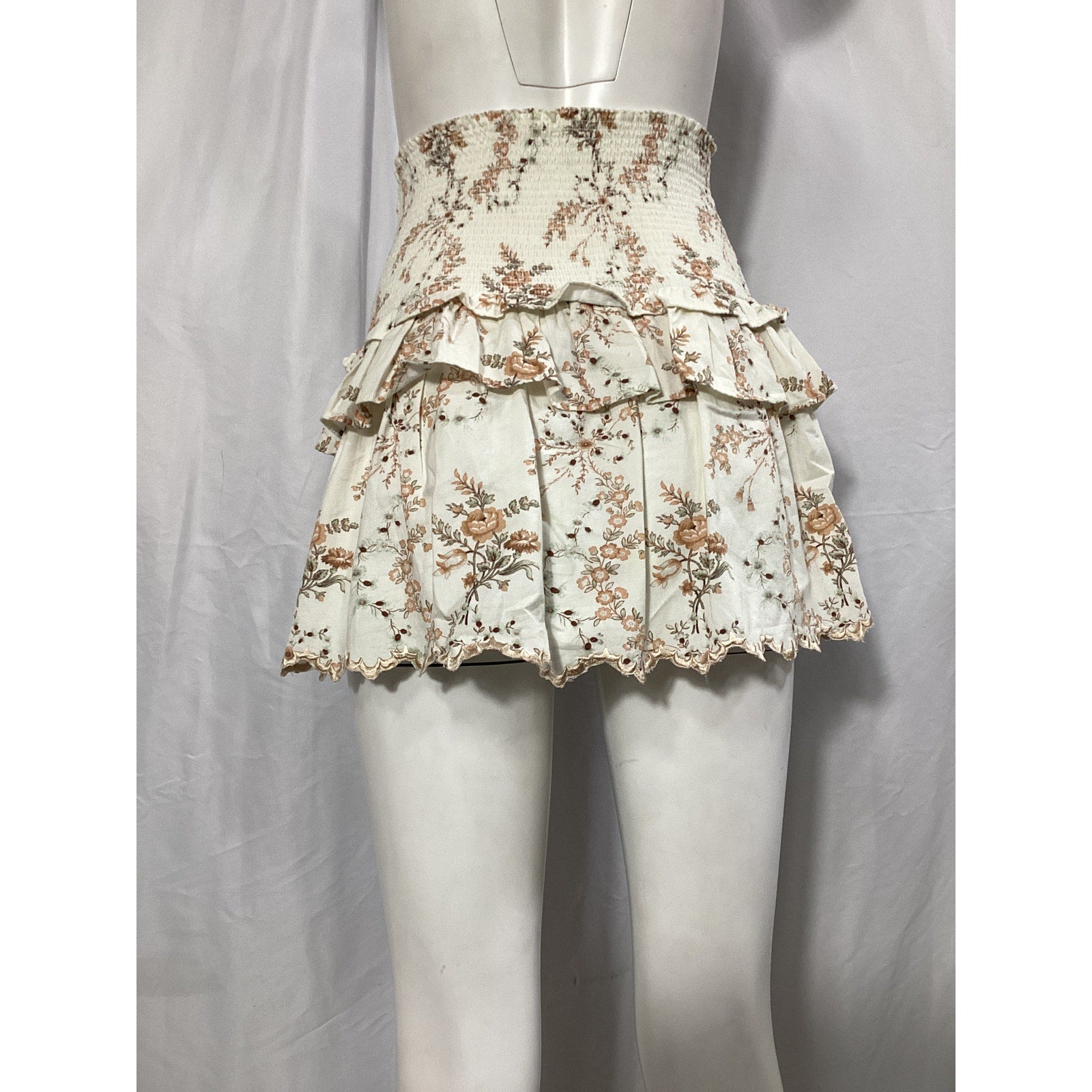 Loveshackfancy 'Sowa' White Cotton Blend Skirt Size S