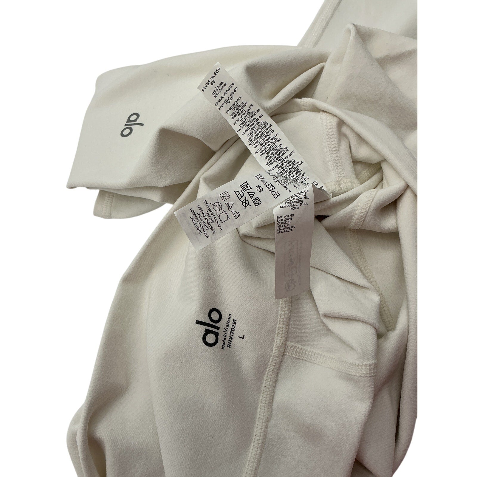 Alo Yoga White Nylon High-Waist Airbrush Legging Size L