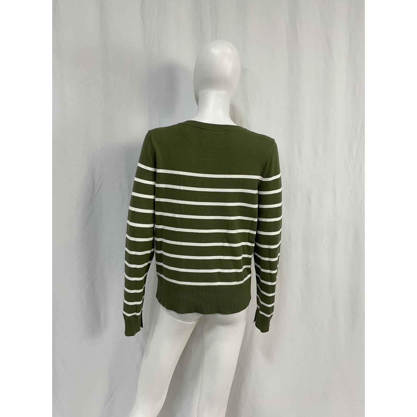 Veronica Beard 'Dianora' Green Viscose Striped Knit Top Size M
