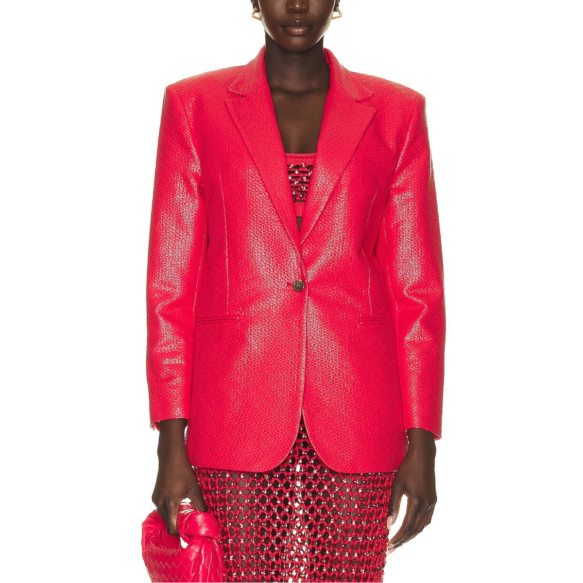 Diotima Oversized Red Hibiscus Blazer Size 3