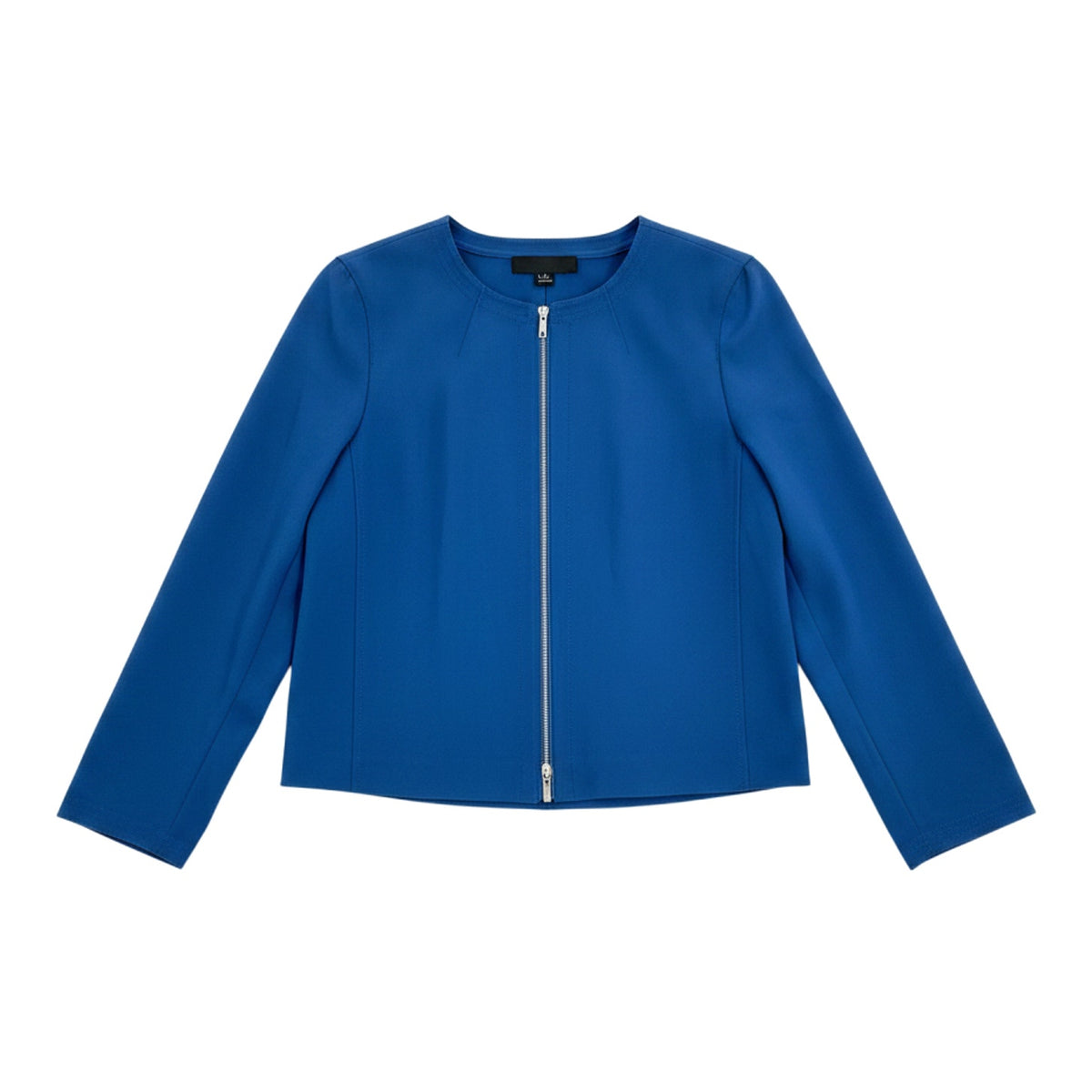 Lafayette 148 Sleek Blue Zip Front Jacket Size M