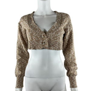 House Of Harlow 1960 Cropped Tan Kennedy Cardigan Size XS