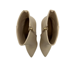 Schutz 'Mikki' Beige Leather Booties Size 5B