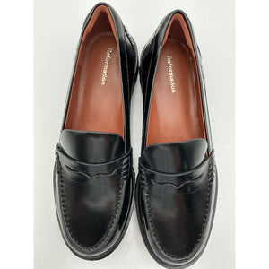 Reformation 'Agathea' Black Leather Chunky Loafer Size 6.5