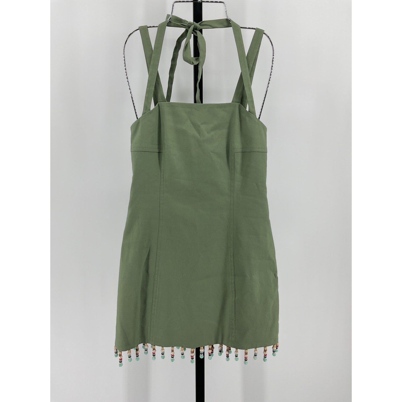 Jonathan Simkhai 'Lora' Green Linen Mini Dress Size 0