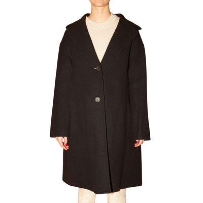 Mansur Gavriel 'Camel' Black Linen Opera Coat Size IT 40