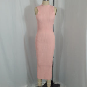 Acler 'Lunar' Pink Ribbed-Knit Maxi Tank Dress Size 2