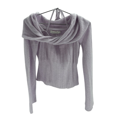 Simkhai 'Cambria' Purple Alpaca Off-The-Shoulder Top Size S