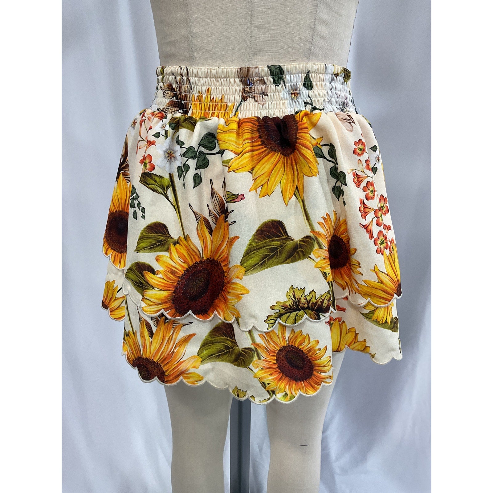 Agua Bendita 'Cooper' White Crepe Skirt Size S