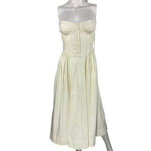 Lpa Structured Beige Sarita Midi Dress Size S
