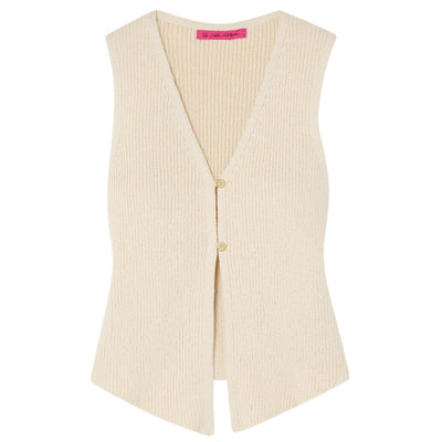 The Elder Statesman Ribbed Yellow Nora Vest Size Small