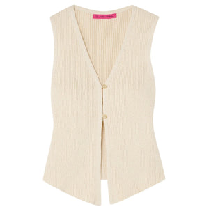 The Elder Statesman Ribbed Yellow Nora Vest Size Small