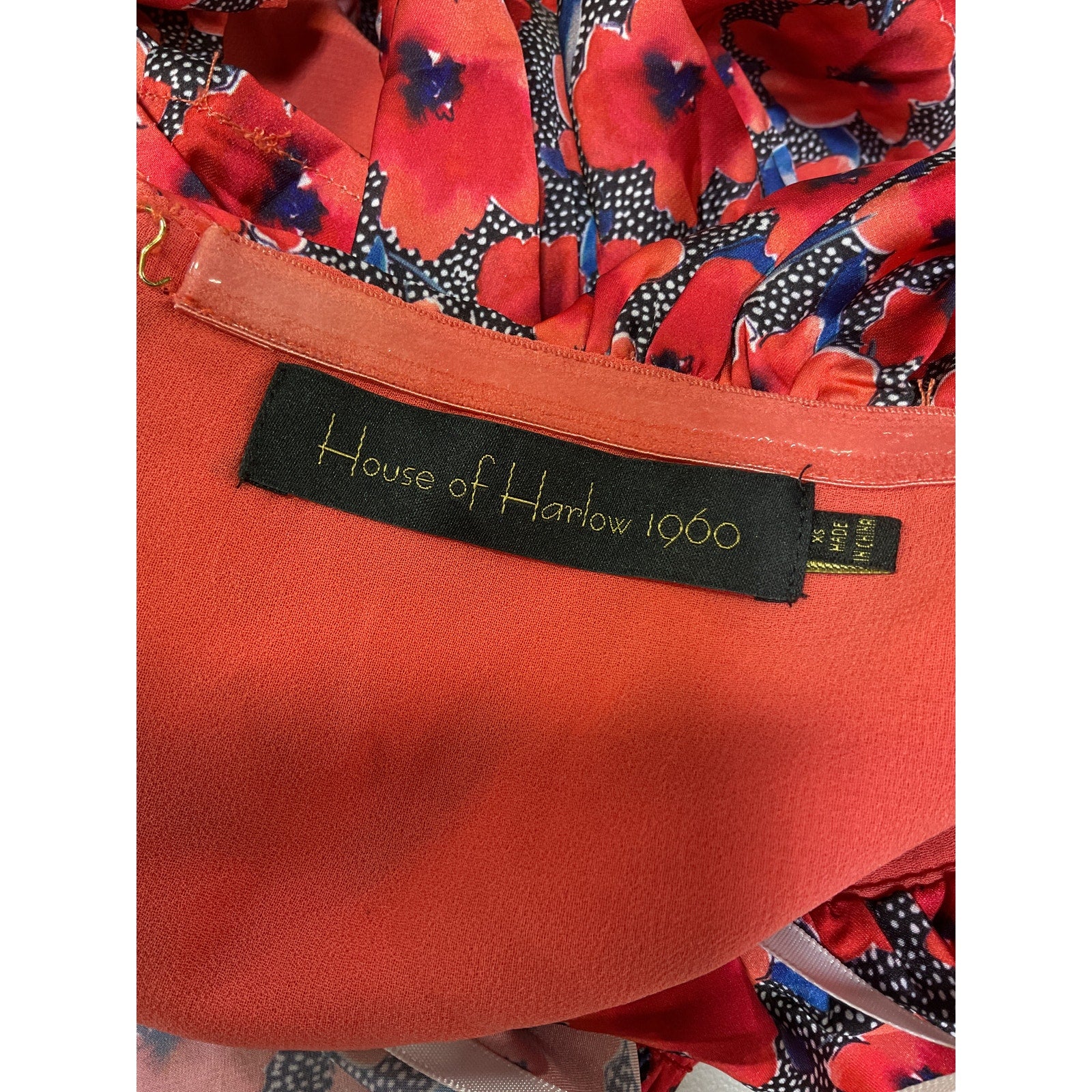 House Of Harlow 1960 x Revolve 'Burna' Red Satin Off Shoulder Blouse Size XS
