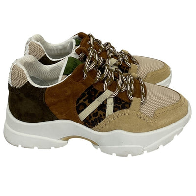 Sézane Chunky Multicoloured Leopard Print James Trainers Size 36 EU / US 6