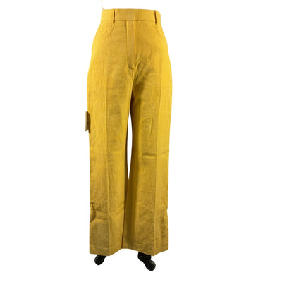 Jacquemus Linen Yellow Sauge Pants Size 36 FR / US 4 NWT