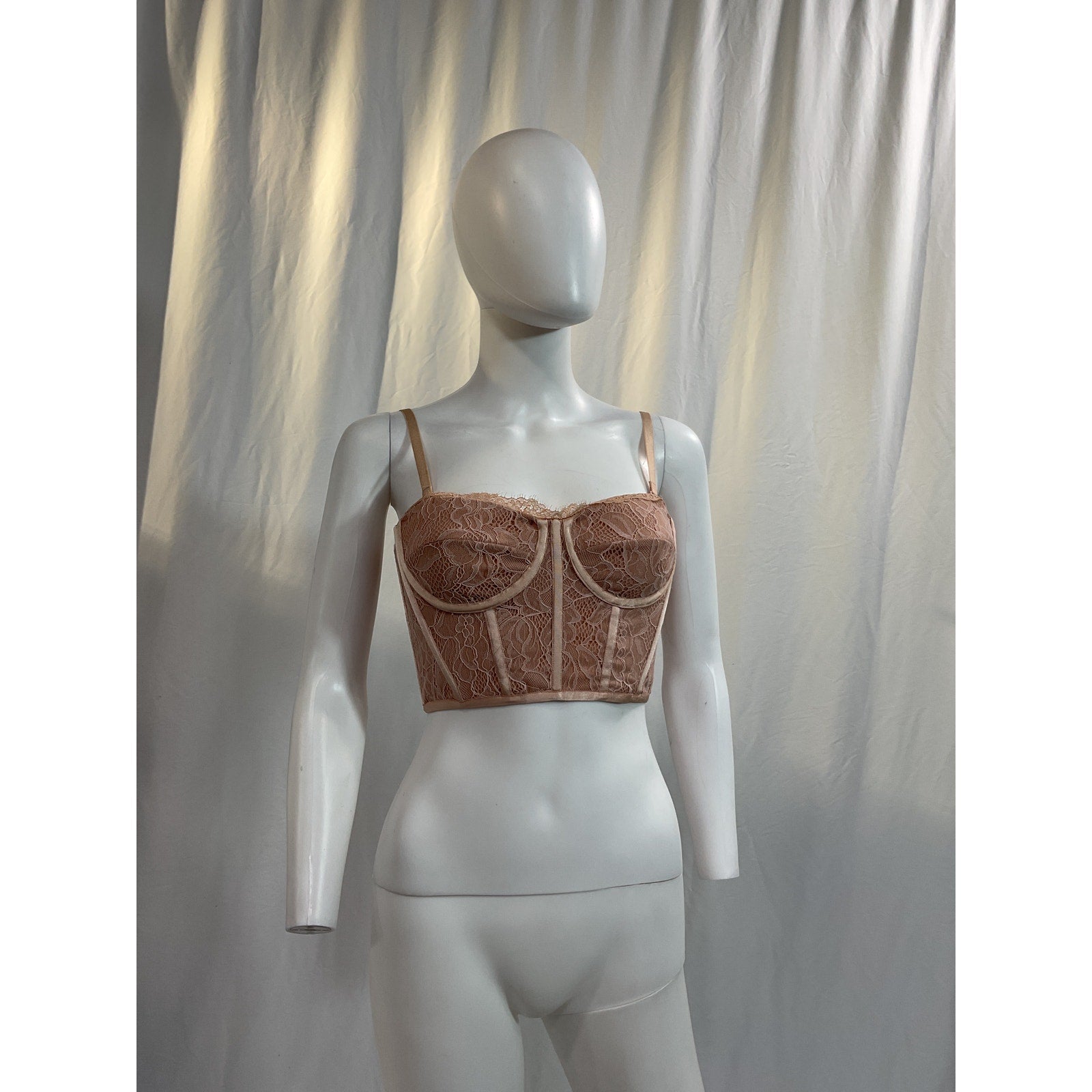 Simkhai 'Corrine' Pink Recycled Stretch Lace Top Size S