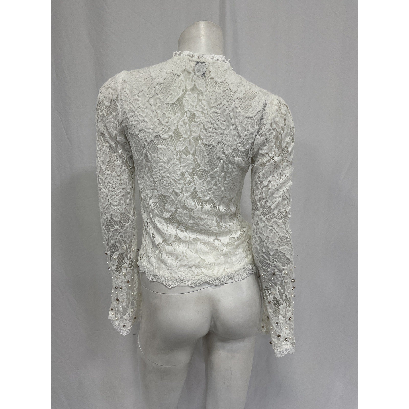 Hemant And Nandita 'Reet' Cream Nylon Top Size XS