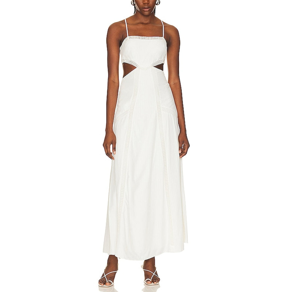 House Of Harlow 1960 x Revolve 'Destino' White Nylon Maxi Dress Size S