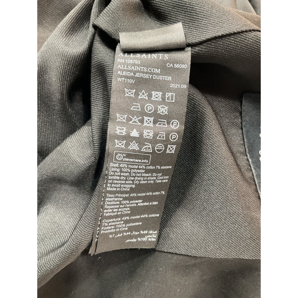 Allsaints 'Aleida' Black Jersey Duster Blazer Size 2