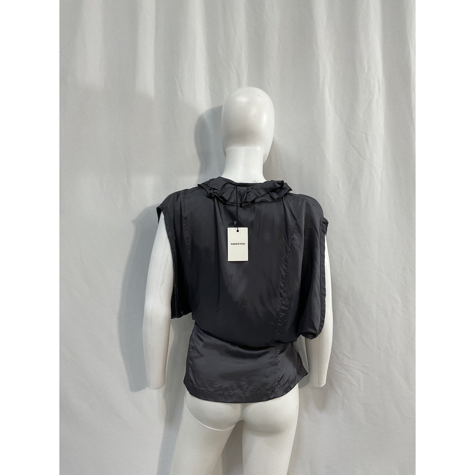 Dries Van Noten 'Clematis' Black Silk Blouse Size 2 - NWT