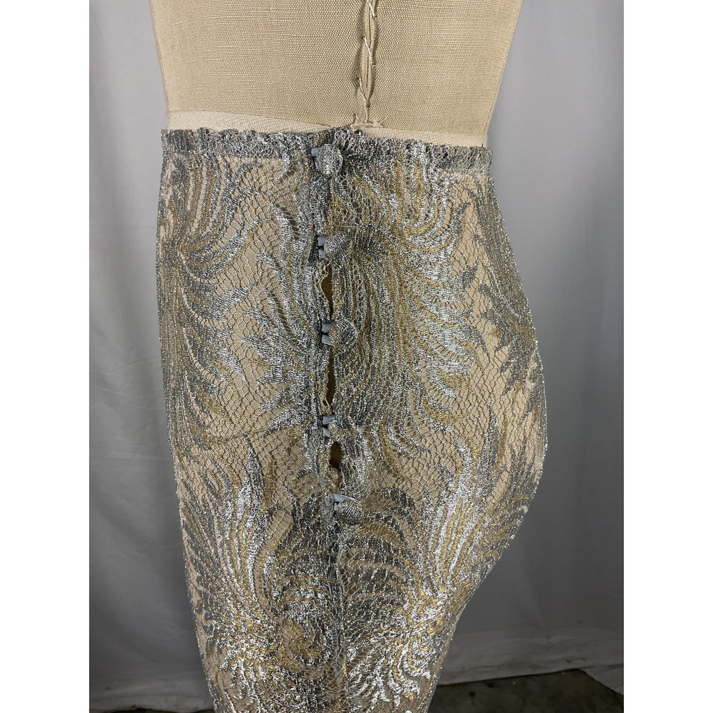 Coperni Lace Flared Silver Polyamide Trouser Size 36