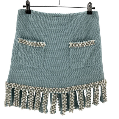 Alexis Embellished Light Blue Mayra Skirt Size S
