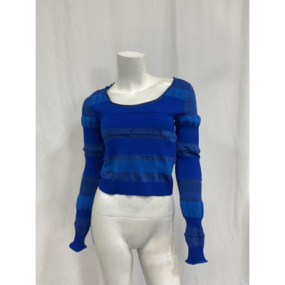 Acne Studios 'Kaelyn' Blue Viscose Rib Sweater Size XS