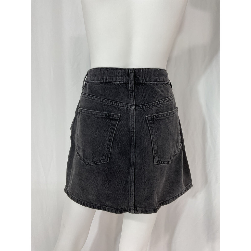 Reformation 'Marcus' Black Denim Mini Skirt Size 28