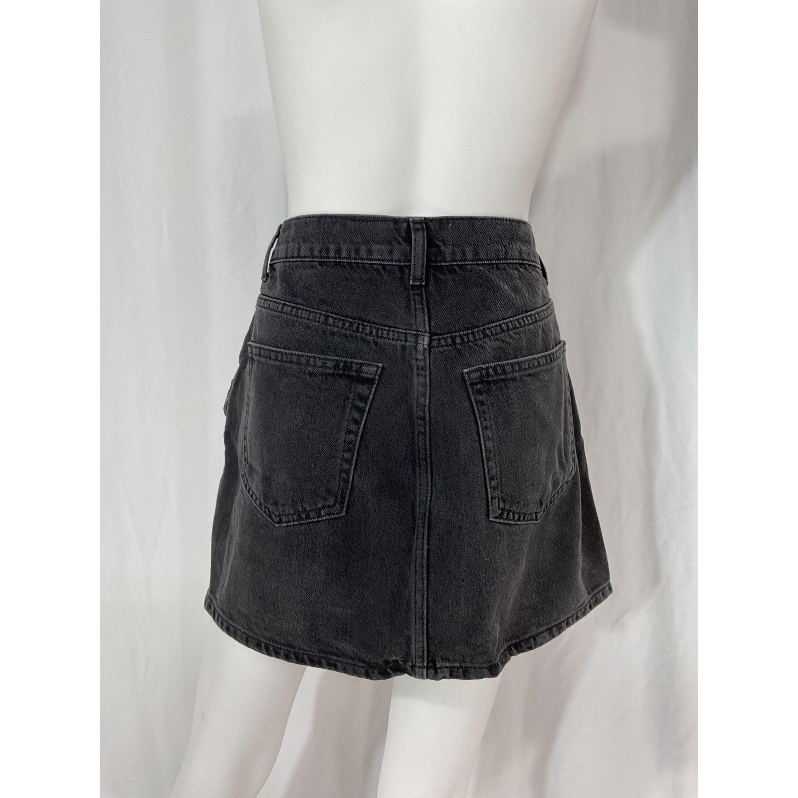 Reformation 'Marcus' Black Denim Mini Skirt Size 28