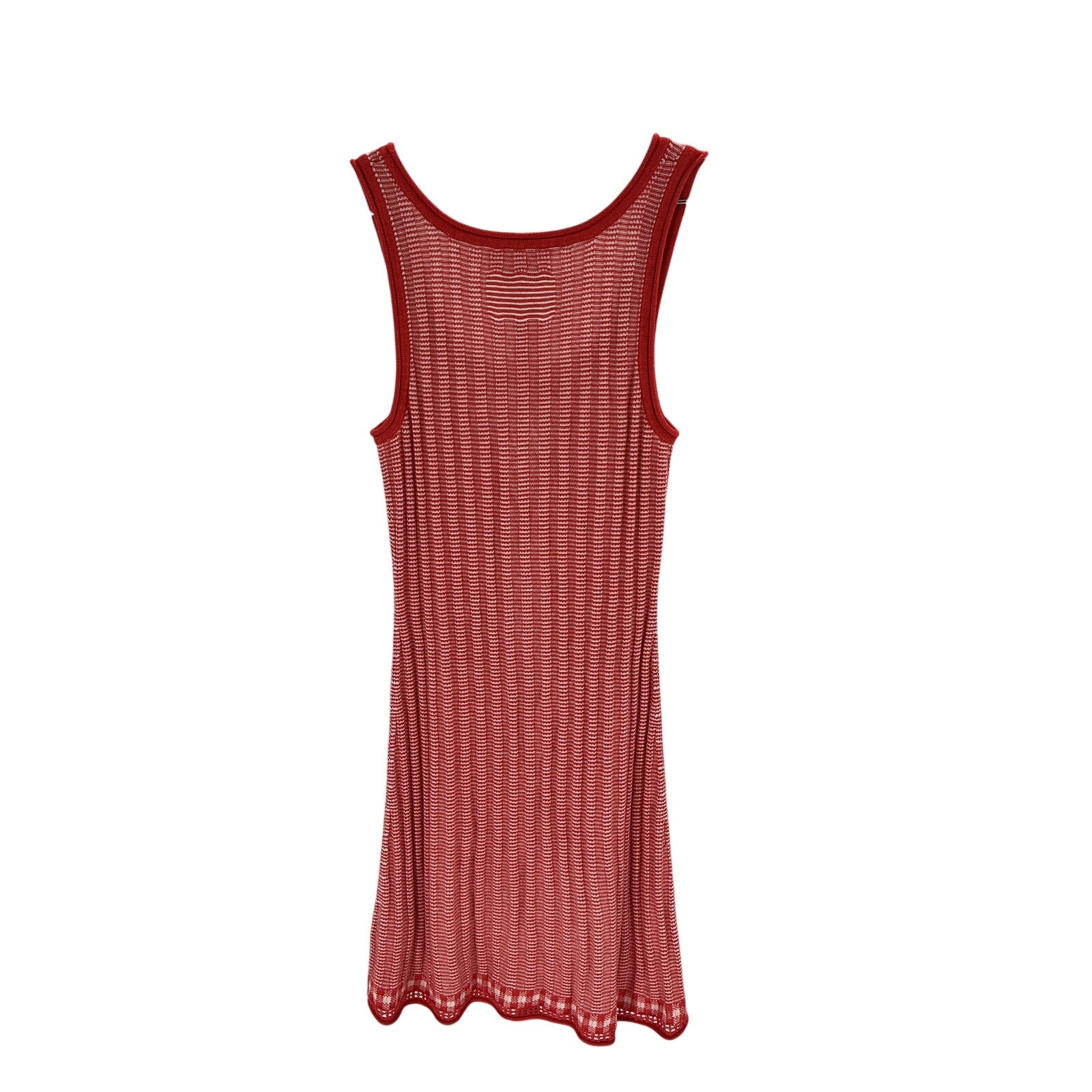Guest In Residence Fine Red Silk Striped Tank Mini Dress Size S