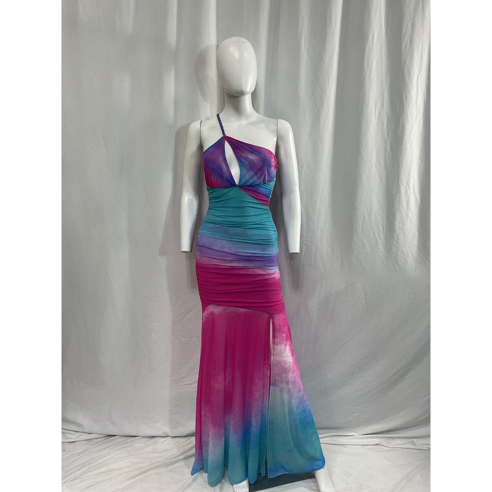 Rococo Sand 'Cloud' Pink One Shoulder Cut Out Maxi Dress Size XS - NWT