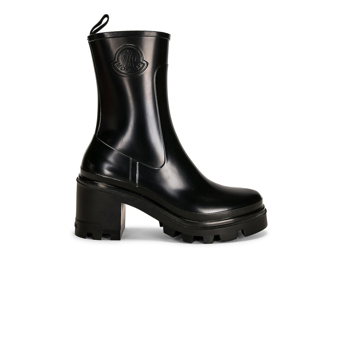 Moncler Rubber Platform Mid-Calf Black Rain Boots - Size 10