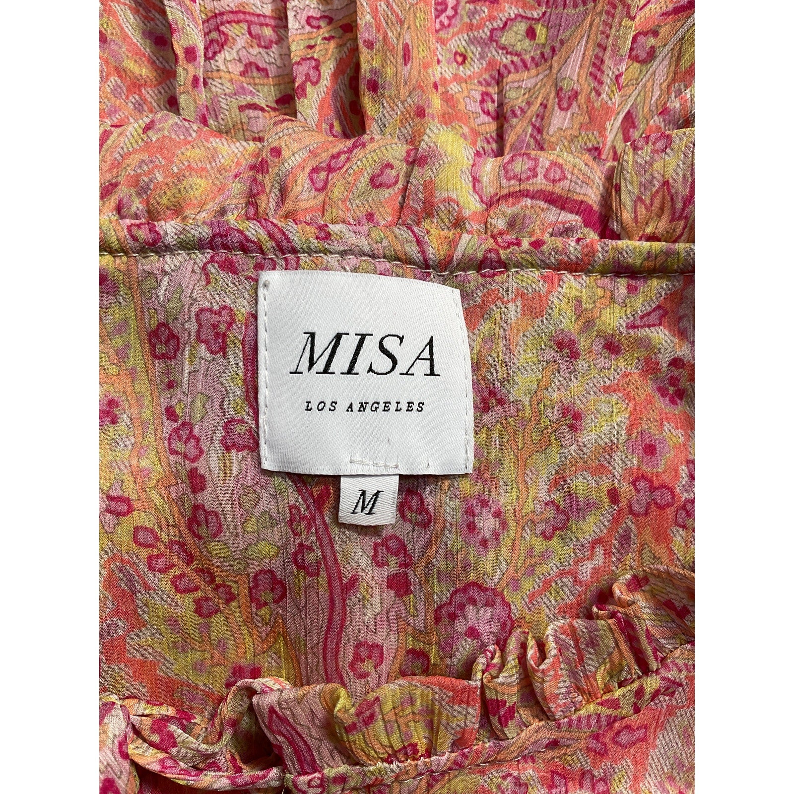 Misa Los Angeles 'Lilian' Pink Polyester Dress Size M