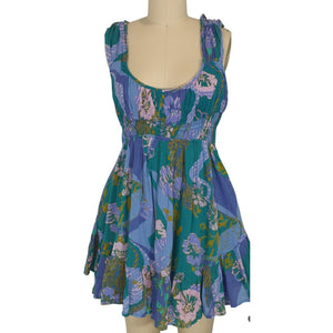 Free People Boho Blue Vernon Mini Dress Size S NWT