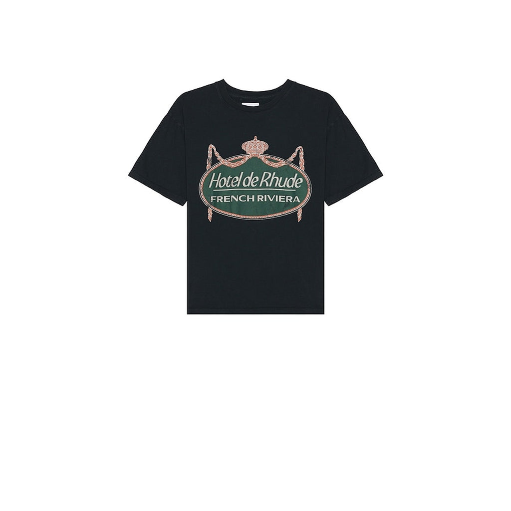 Rhude 'Riviera' Black Graphic Tee Size S