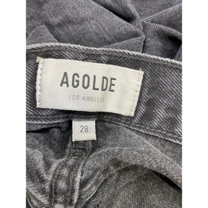 Agolde 'Lana' Black Mid Rise Straight Denim Jean Size 27