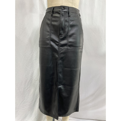 Pistola 'Alice' Black Faux Leather Utility Skirt Size 26