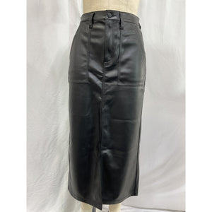 Pistola 'Alice' Black Faux Leather Utility Skirt Size 26
