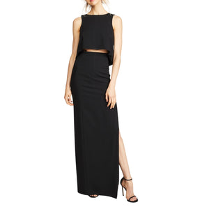 Black Halo Sleek Black Kacie Two Piece Maxi Dress Size 10