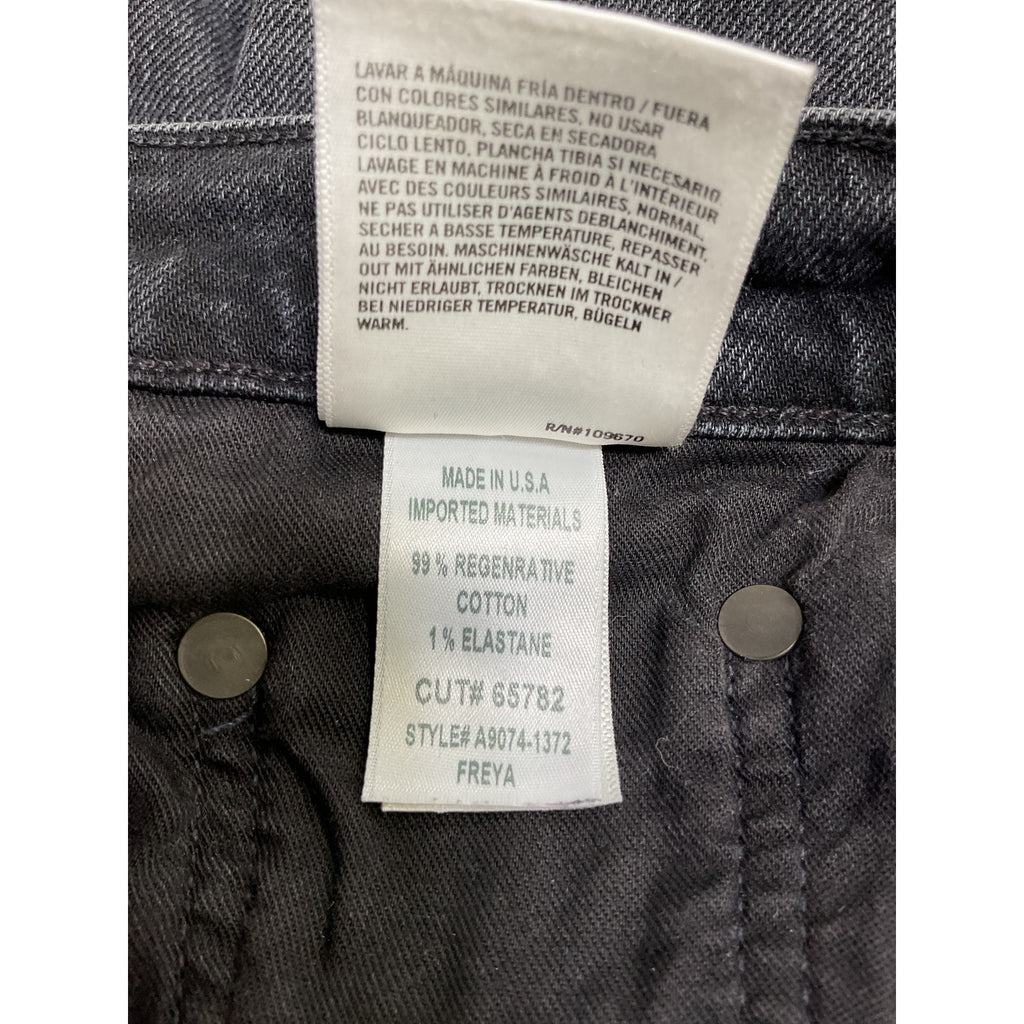 Agolde 'Freya' Black Cotton High Rise Slim Size 27