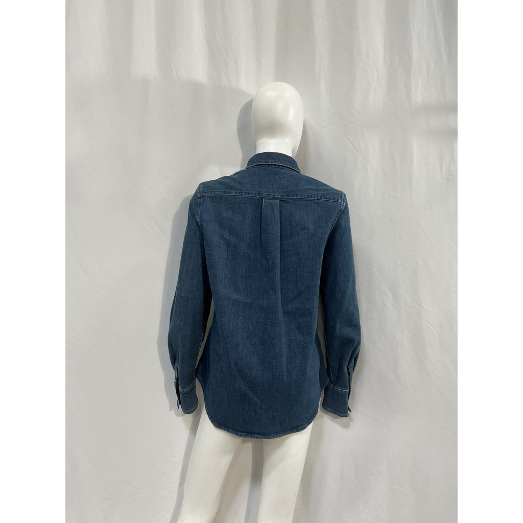 Chlo� Stretch Blue Cotton Denim Top Size 38