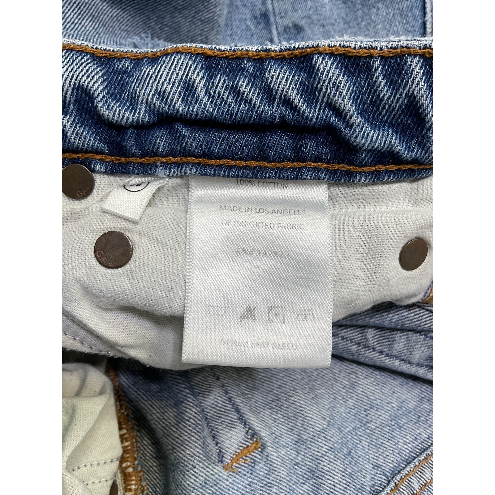 Grlfrnd 'Melanie' Blue Cotton High Rise Boot Cut Jean Size 26