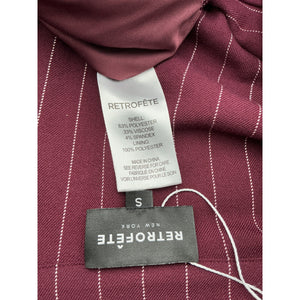 Retrofete Pinstriped Burgundy Narine Mini Dress Size S