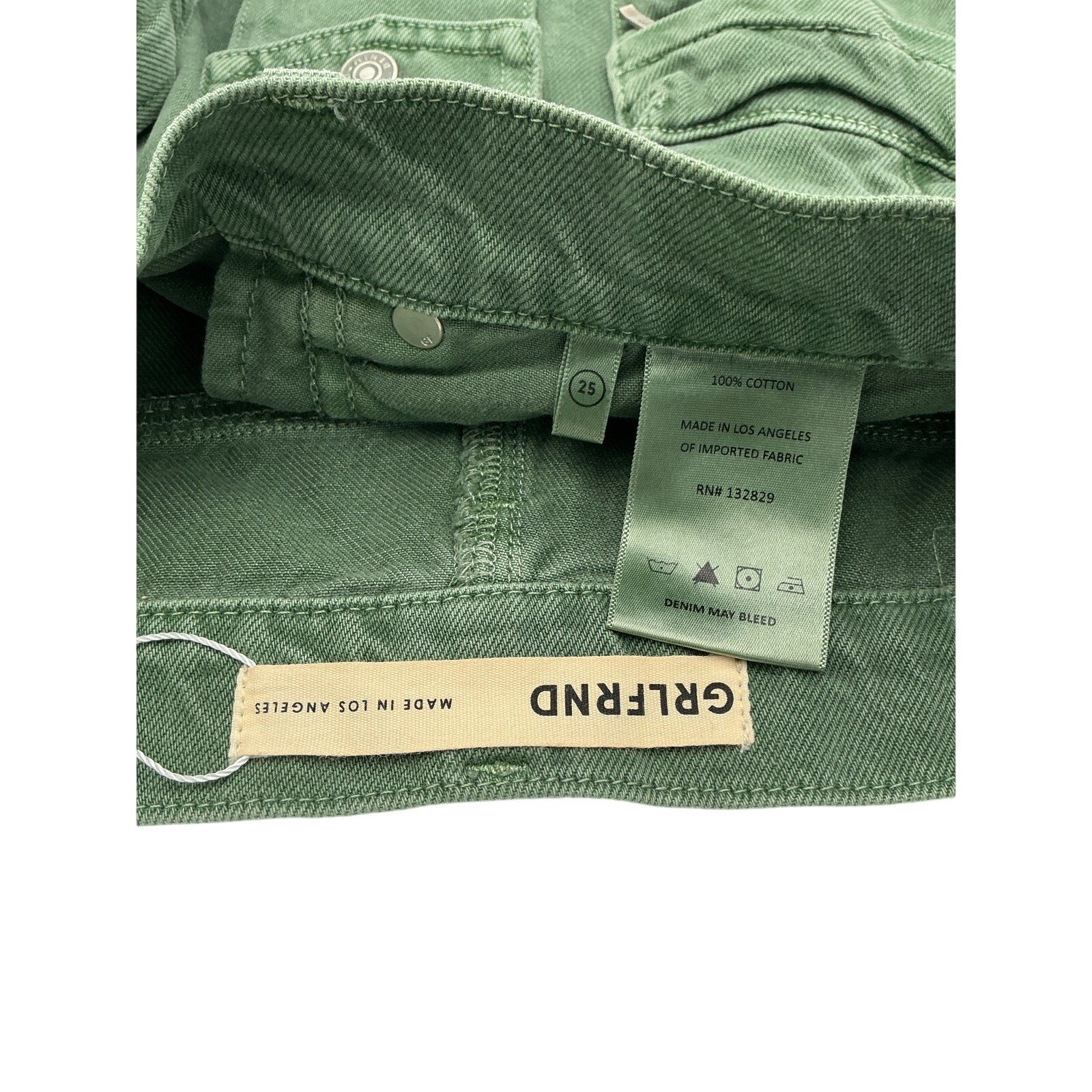 Grlfrnd 'Kiko' Green Cotton Skirt Size 25