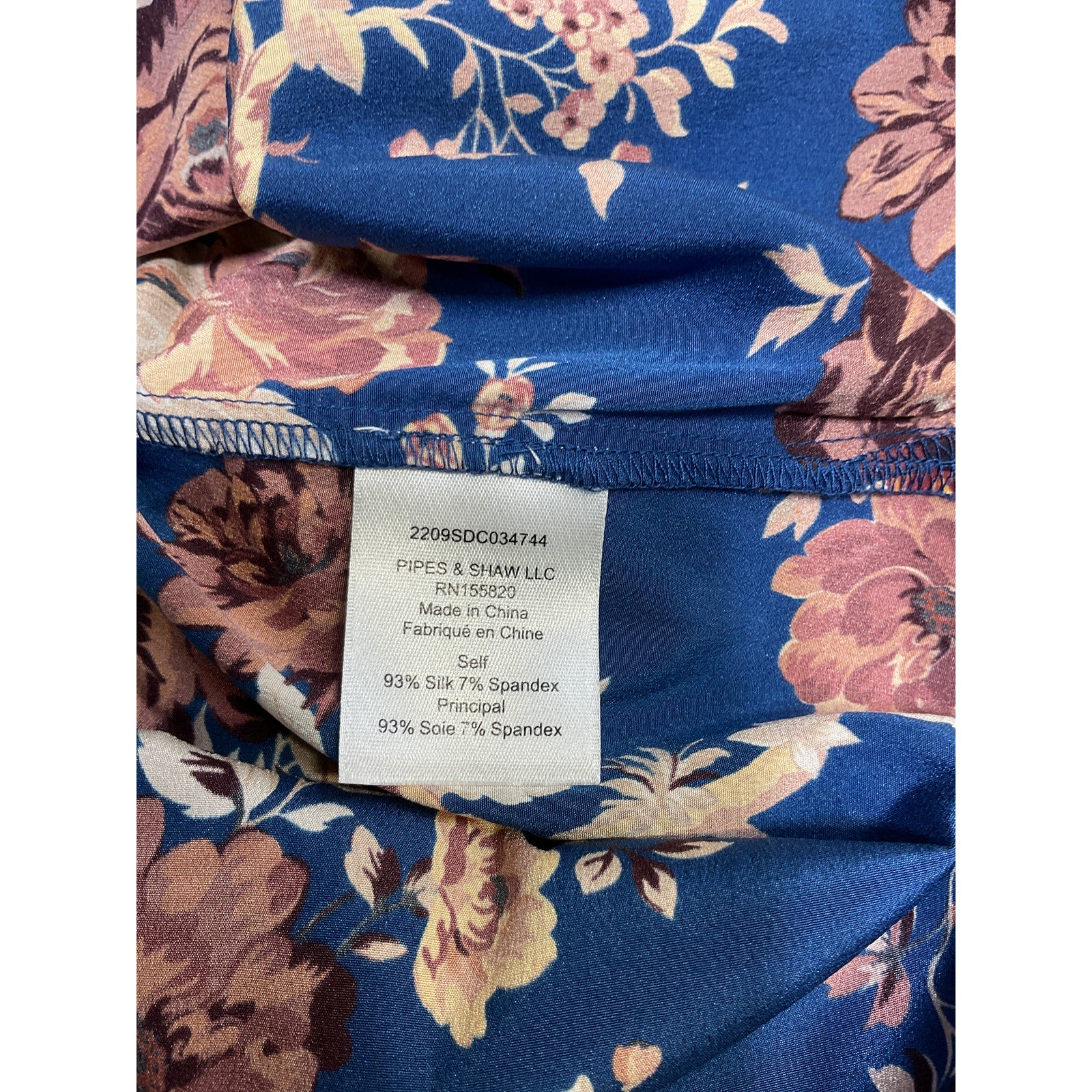 Veronica Beard 'Cicely' Blue Mockneck Floral Top Size 4