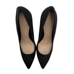 Stuart Weitzman 'Leigh' Black Suede 95 Suede Pumps Size 8