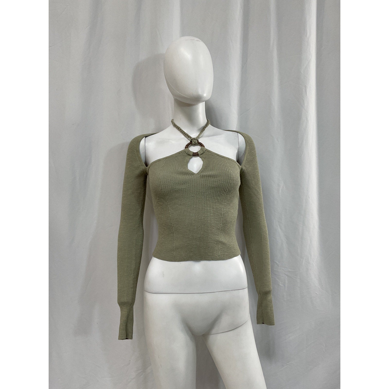 House Of Harlow 1960 'Vella' Green O Ring Halter Tie Top Size S