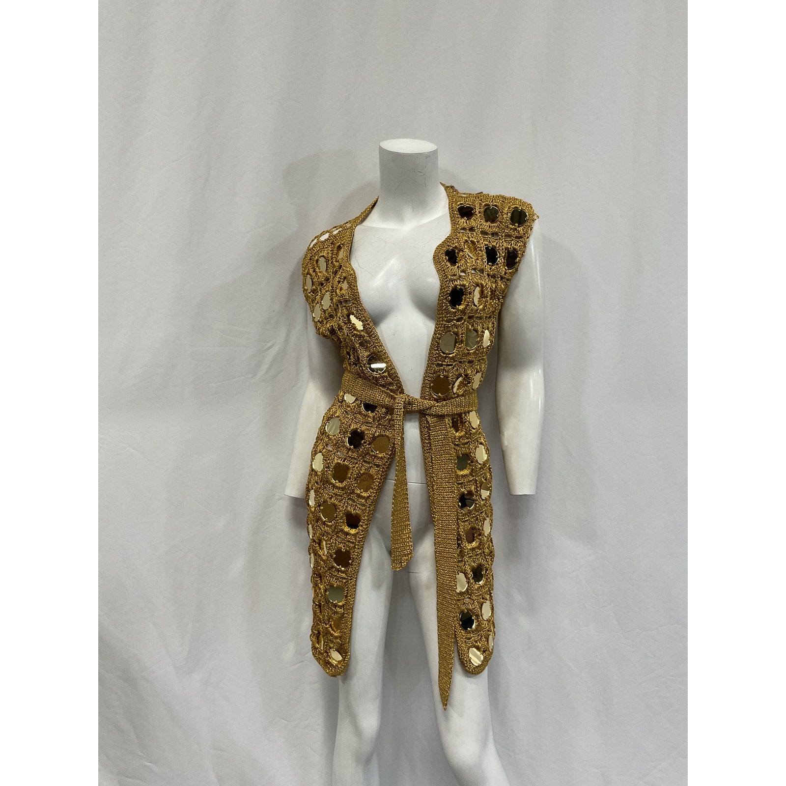 Alix Pinho 'Translucid' Gold Cotton Kimono Size M - NWT